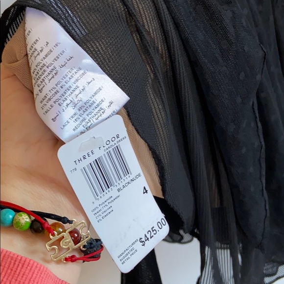 Three Floor-  Carola Dress in Black & Nude - Picture 9 of 9